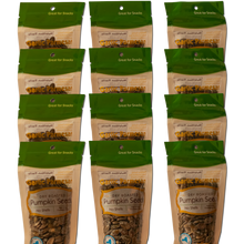 Load image into Gallery viewer, Garlic Parmesan No-Shell Pumpkin Seeds 12 Pak 3 oz bags
