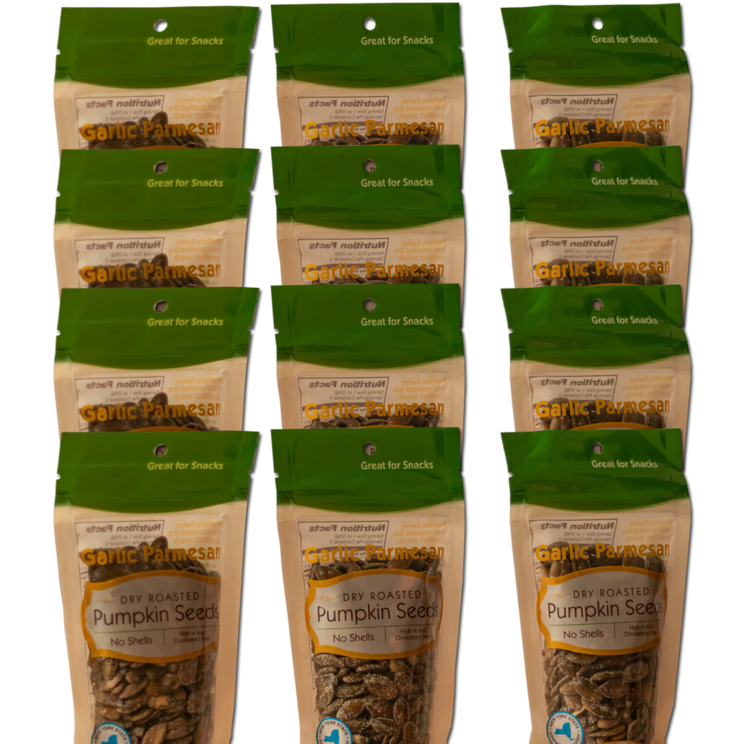 Garlic Parmesan No-Shell Pumpkin Seeds 12 Pak 3 oz bags