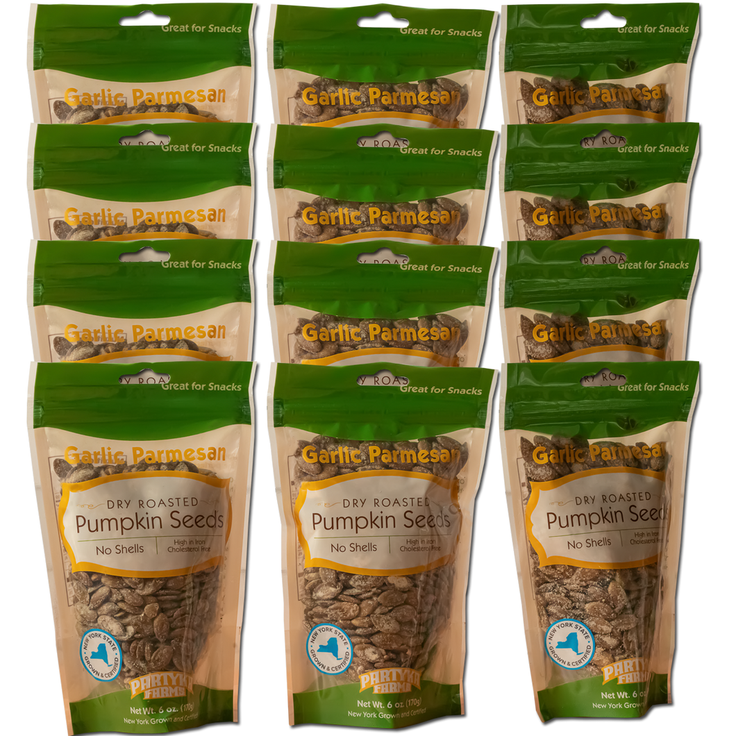 Garlic Parmesan No-Shell Pumpkin Seeds 12 Pak 6 oz bags