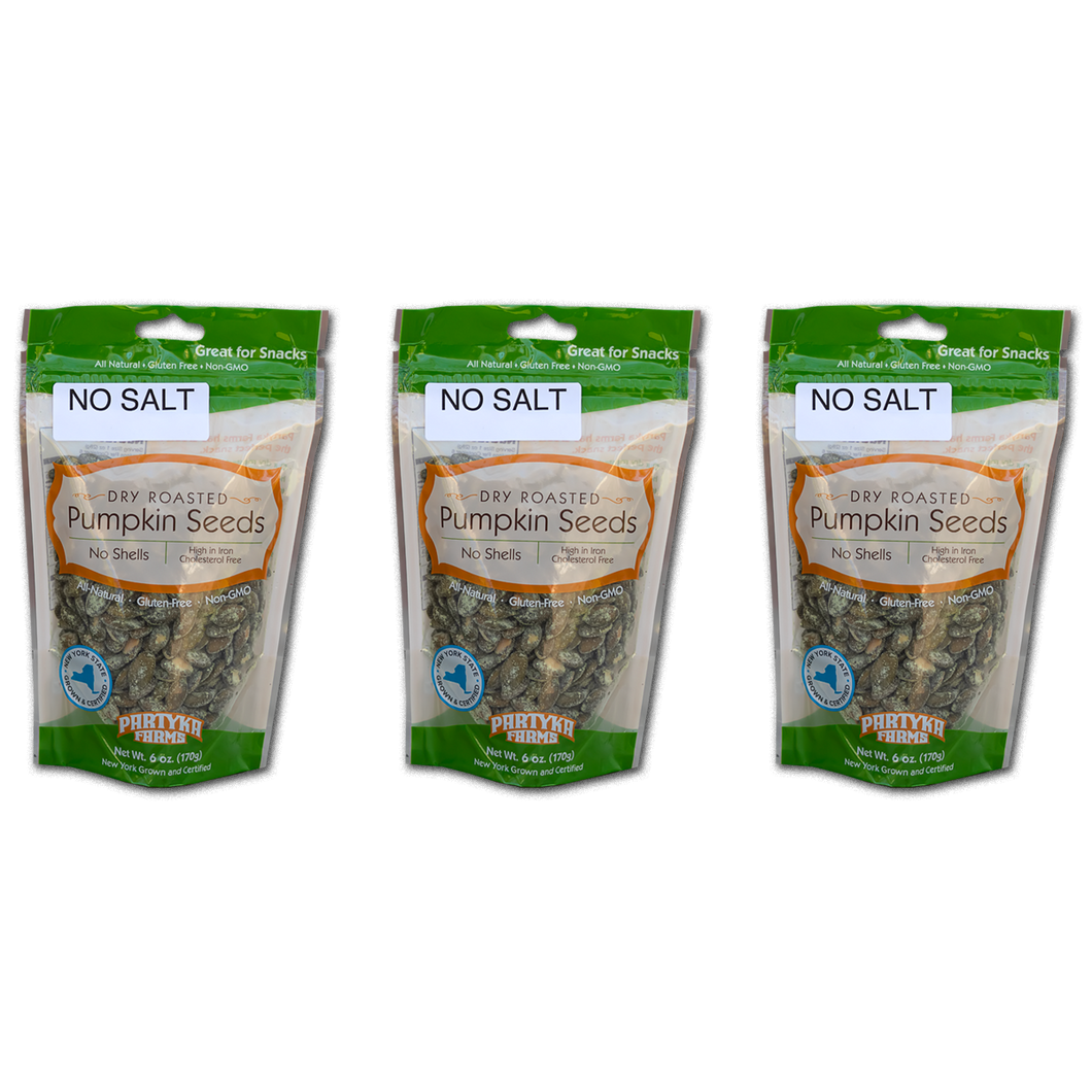 No Salt 3 Pak of Pumpkin Seeds 6 oz