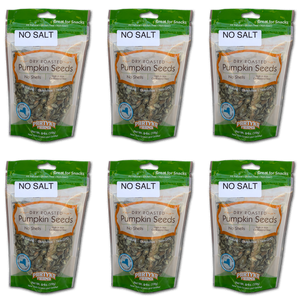 No Salt 6 Pak of Pumpkin Seeds 6 oz