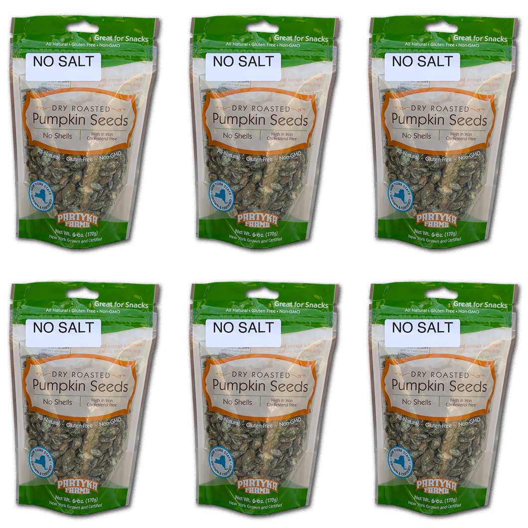 No Salt 6 Pak of Pumpkin Seeds 6 oz